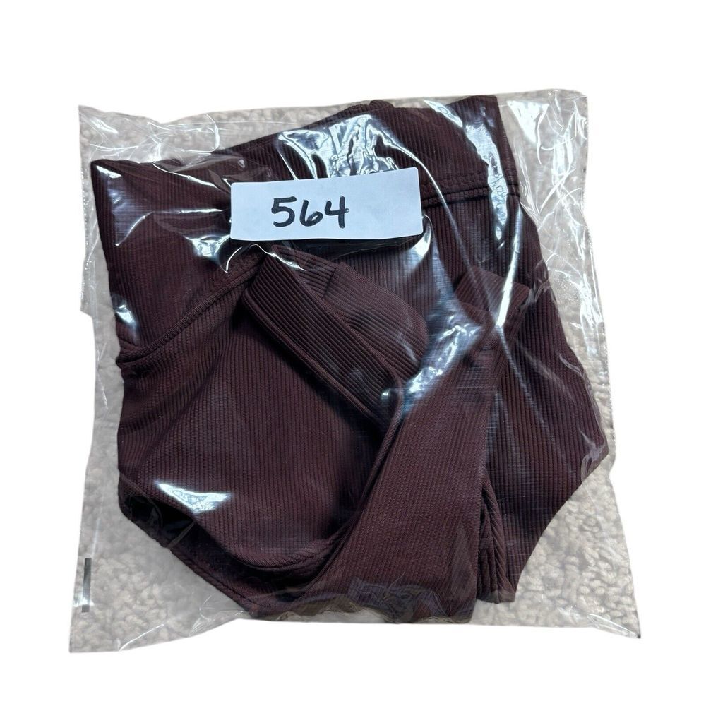 WILO Ribbed Sports Bra in Chocolate Brown  Activewear Size XS - Picture 6 of 6
